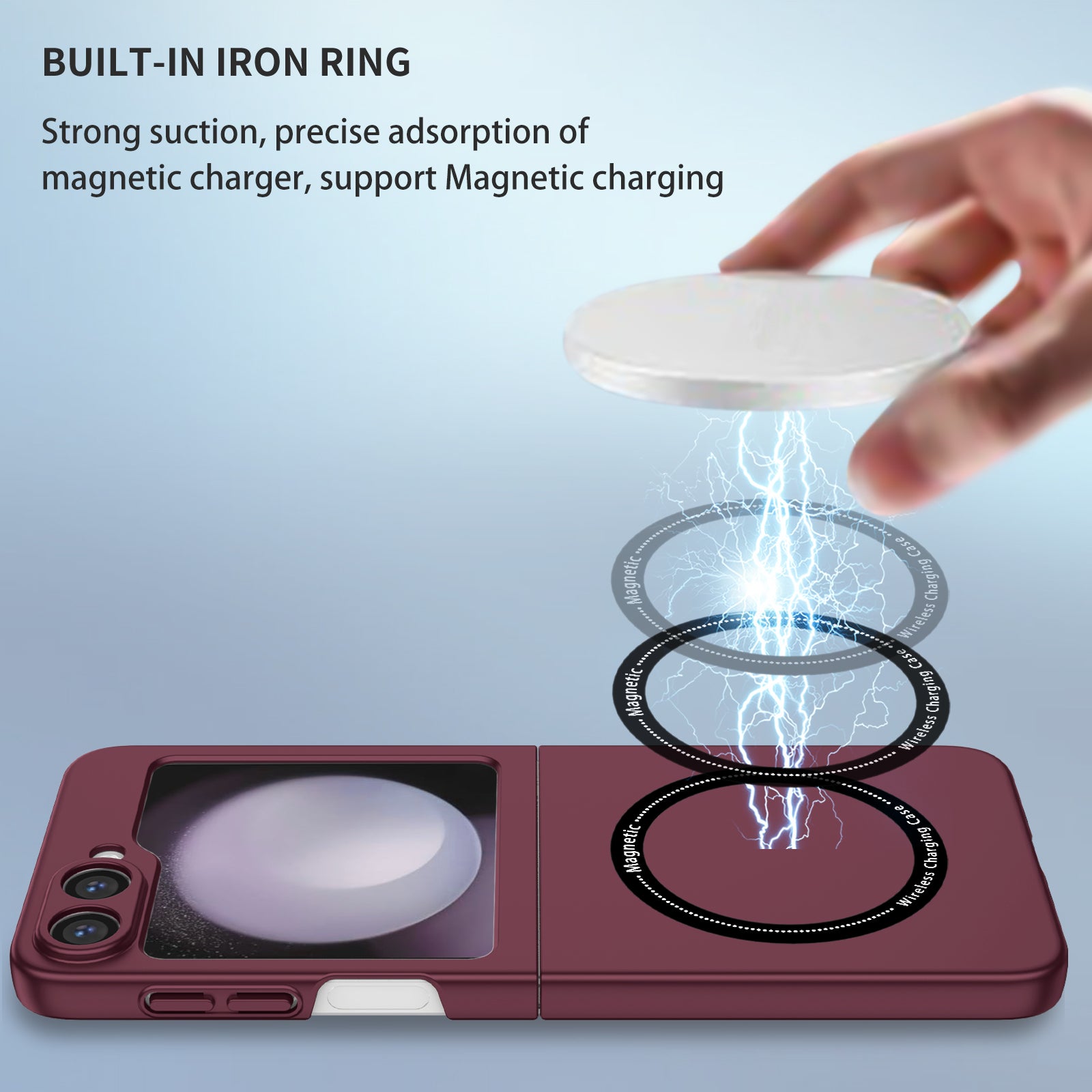 Ultramarinelife Frosted Magsafe Galaxy Z Flip5 Case Anti-Fingerprint Buit-in Magnetic
