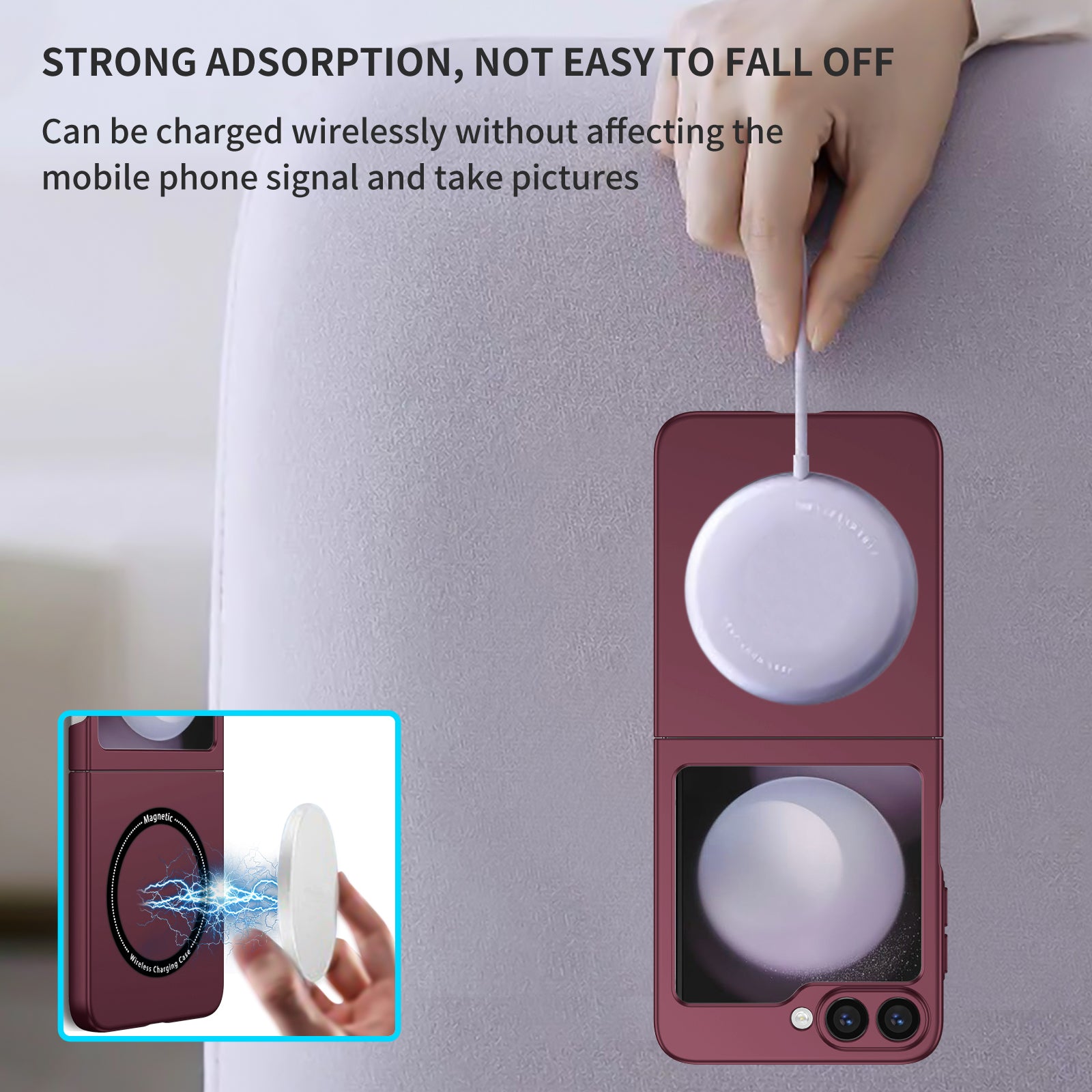 Ultramarinelife Frosted Magsafe Galaxy Z Flip5 Case Anti-Fingerprint Strong Magnetics