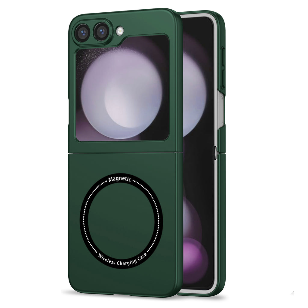 Ultramarinelife Frosted Magsafe Galaxy Z Flip5 Case Anti-Fingerprint Green Color