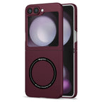 Ultramarinelife Frosted Magsafe Galaxy Z Flip5 Case Anti-Fingerprint Wine Color