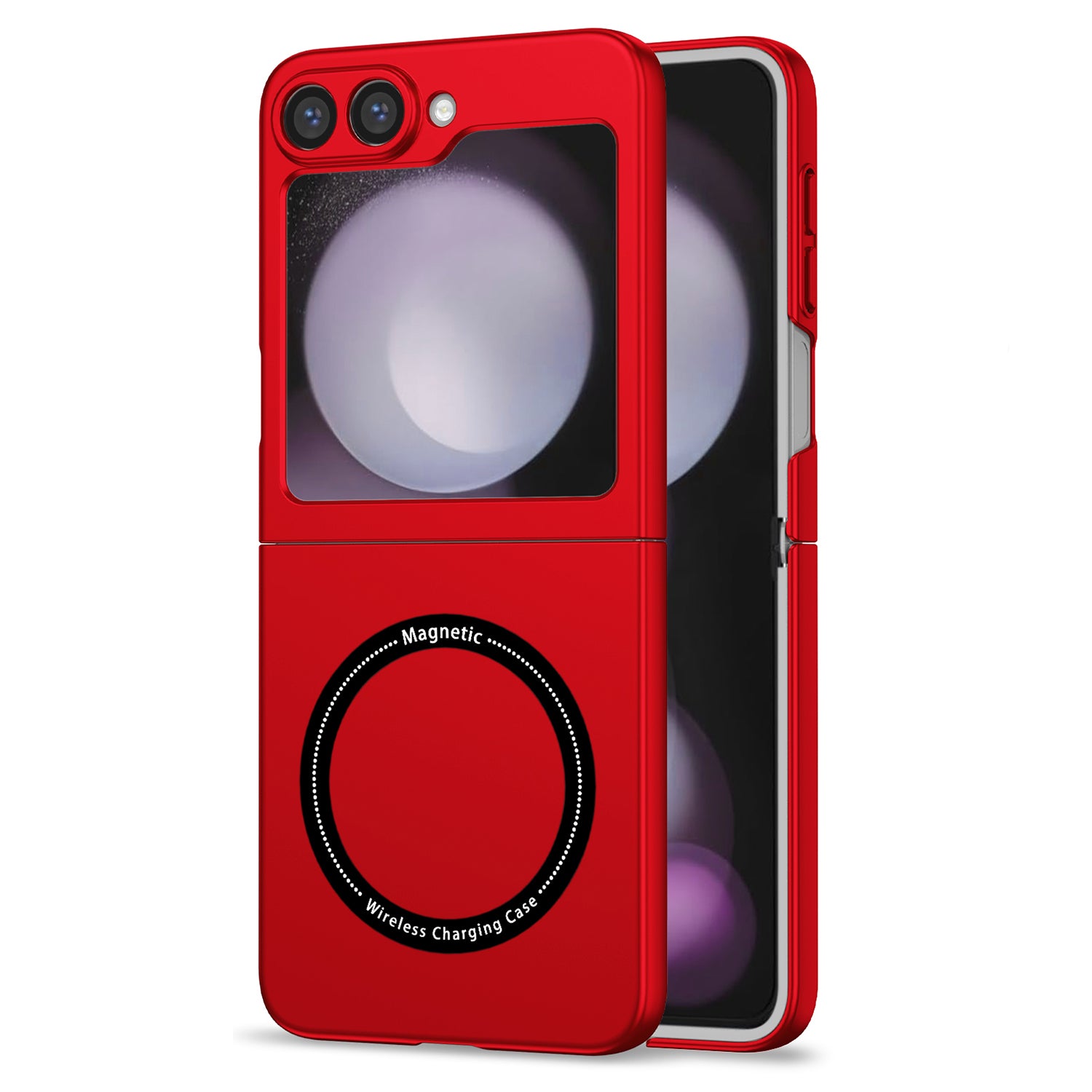 Ultramarinelife Frosted Magsafe Galaxy Z Flip5 Case Anti-Fingerprint Red Color