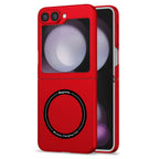 Ultramarinelife Frosted Magsafe Galaxy Z Flip6 Case Anti-Fingerprint Red Color