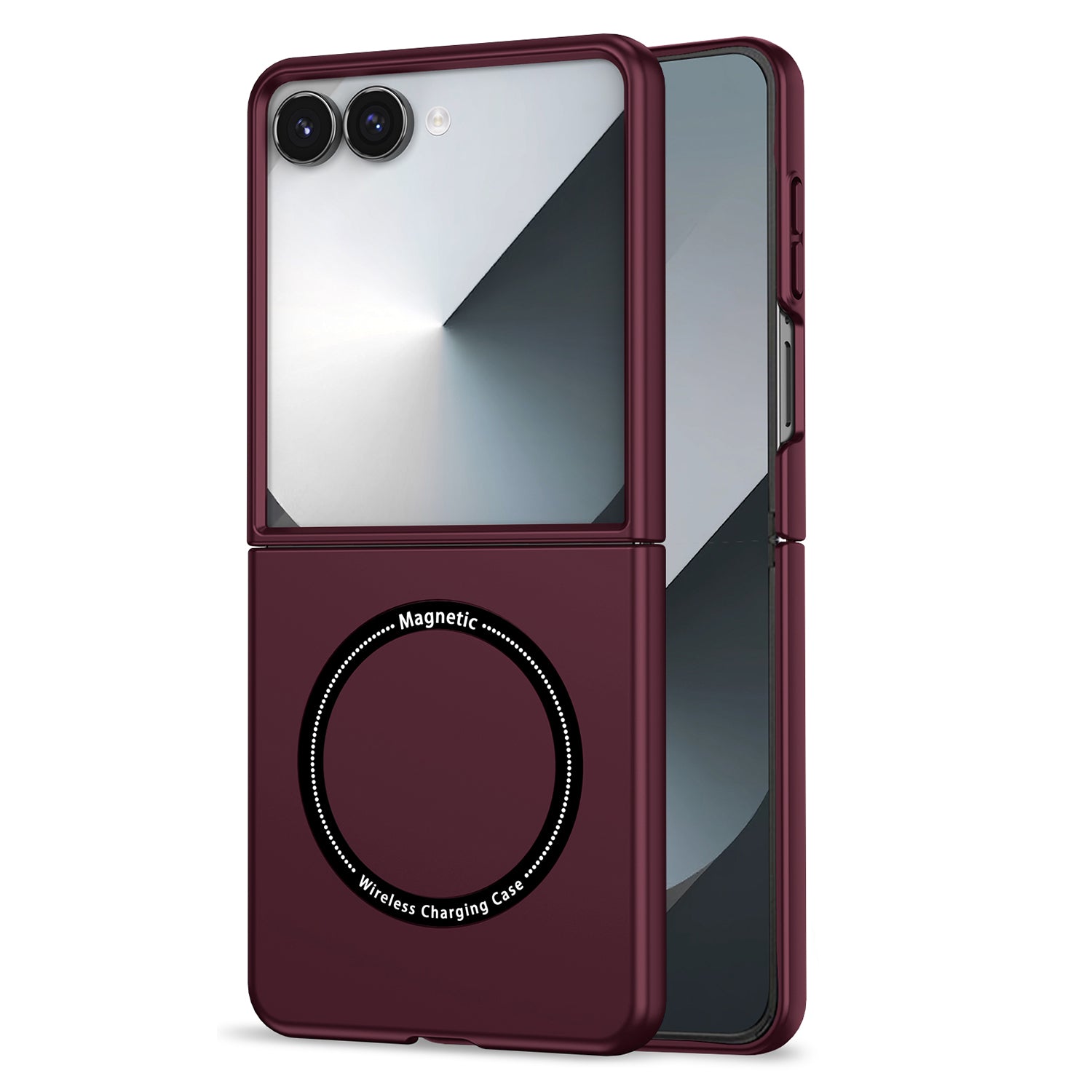 Ultramarinelife Frosted Magsafe Galaxy Z Flip8 Case Anti-Fingerprint Wine Color