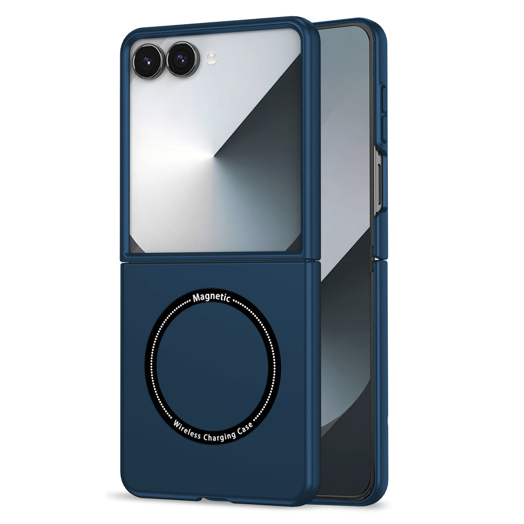 Ultramarinelife Frosted Magsafe Galaxy Z Flip8 Case Anti-Fingerprint Blue Color
