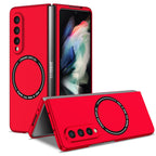 Ultramarinelife Frosted Magsafe Galaxy Z Fold3 Case Anti-Fingerprint Red Color