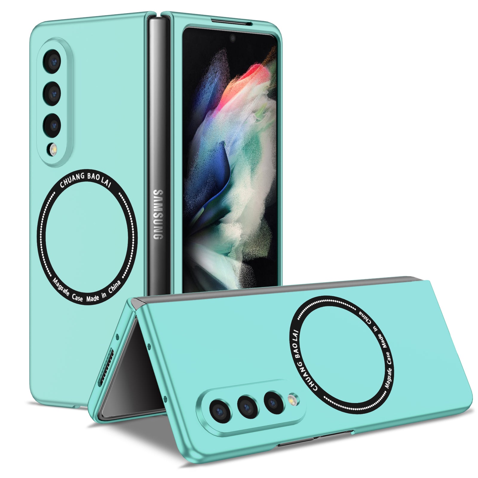 Ultramarinelife Frosted Magsafe Galaxy Z Fold3 Case Anti-Fingerprint Ocean Color