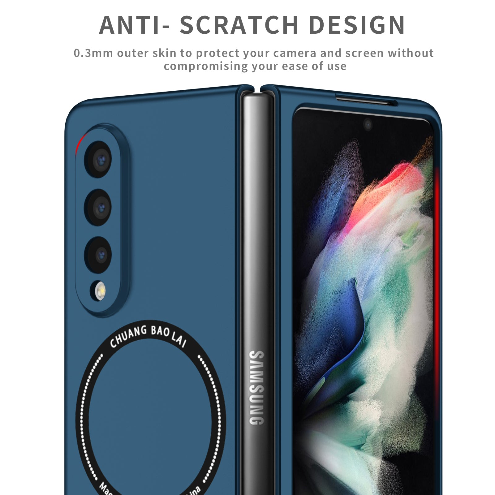 Ultramarinelife Frosted Magsafe Galaxy Z Fold3 Case Anti-Fingerprint Anti-Scratch Design