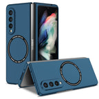 Ultramarinelife Frosted Magsafe Galaxy Z Fold3 Case Anti-Fingerprint Blue Color