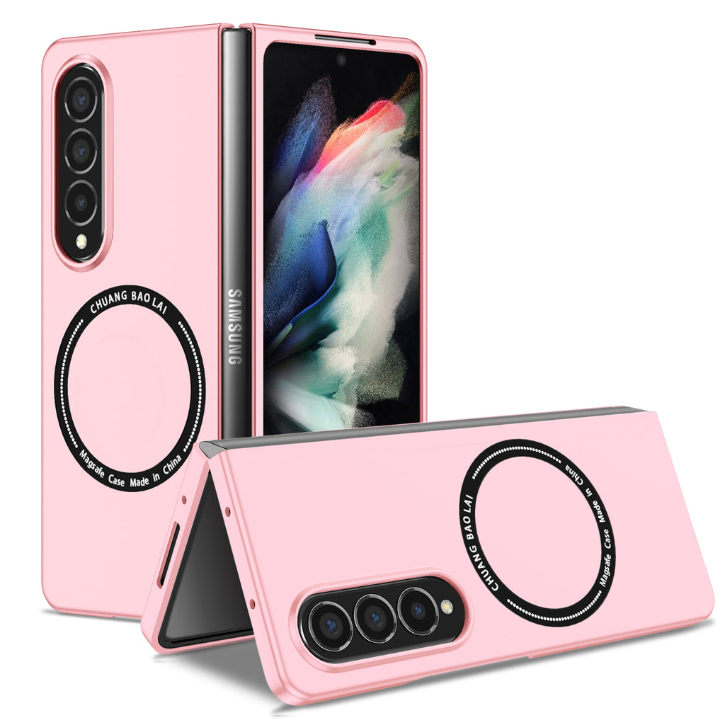 Ultramarinelife Frosted Magsafe Galaxy Z Fold4 Case Anti-Fingerprint Pink Color