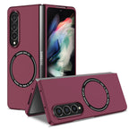 Ultramarinelife Frosted Magsafe Galaxy Z Fold4 Case Anti-Fingerprint Wine Color