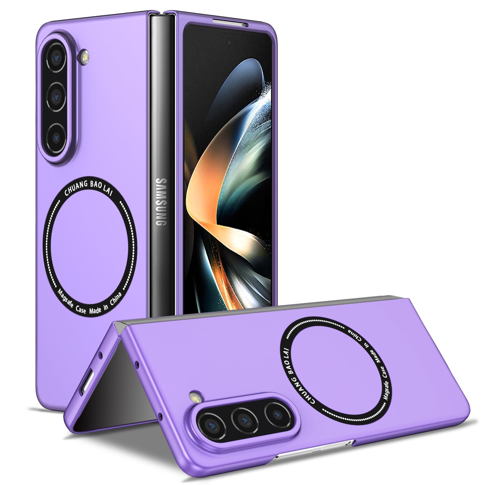 Ultramarinelife Frosted Magsafe Galaxy Z Fold5 Case Anti-Fingerprint Purple