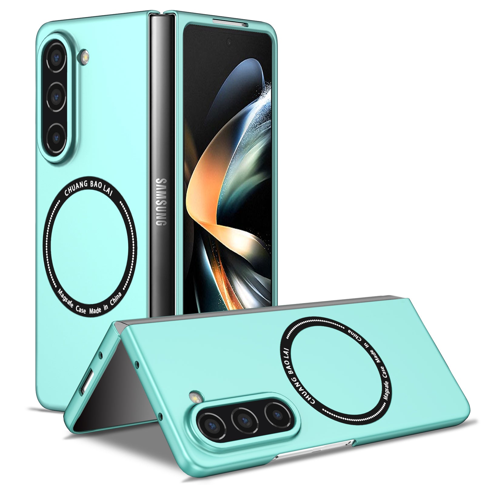 Ultramarinelife Frosted Magsafe Galaxy Z Fold5 Case Anti-Fingerprint Ocean Color