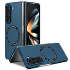 Ultramarinelife Frosted Magsafe Galaxy Z Fold5 Case Anti-Fingerprint Blue Color