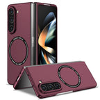 Ultramarinelife Frosted Magsafe Galaxy Z Fold5 Case Anti-Fingerprint Wine Color