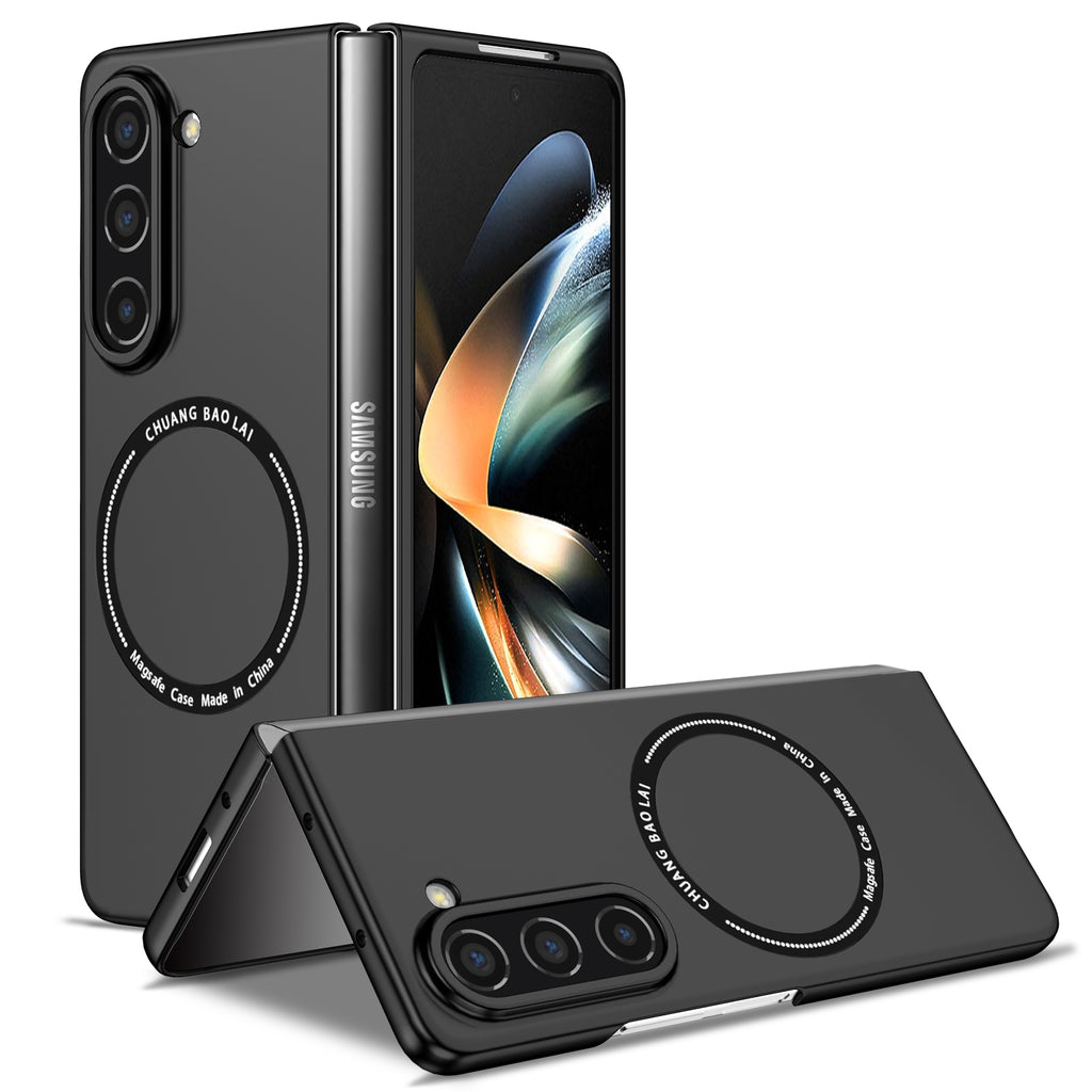 Ultramarinelife Frosted Magsafe Galaxy Z Fold5 Case Anti-Fingerprint Black Color
