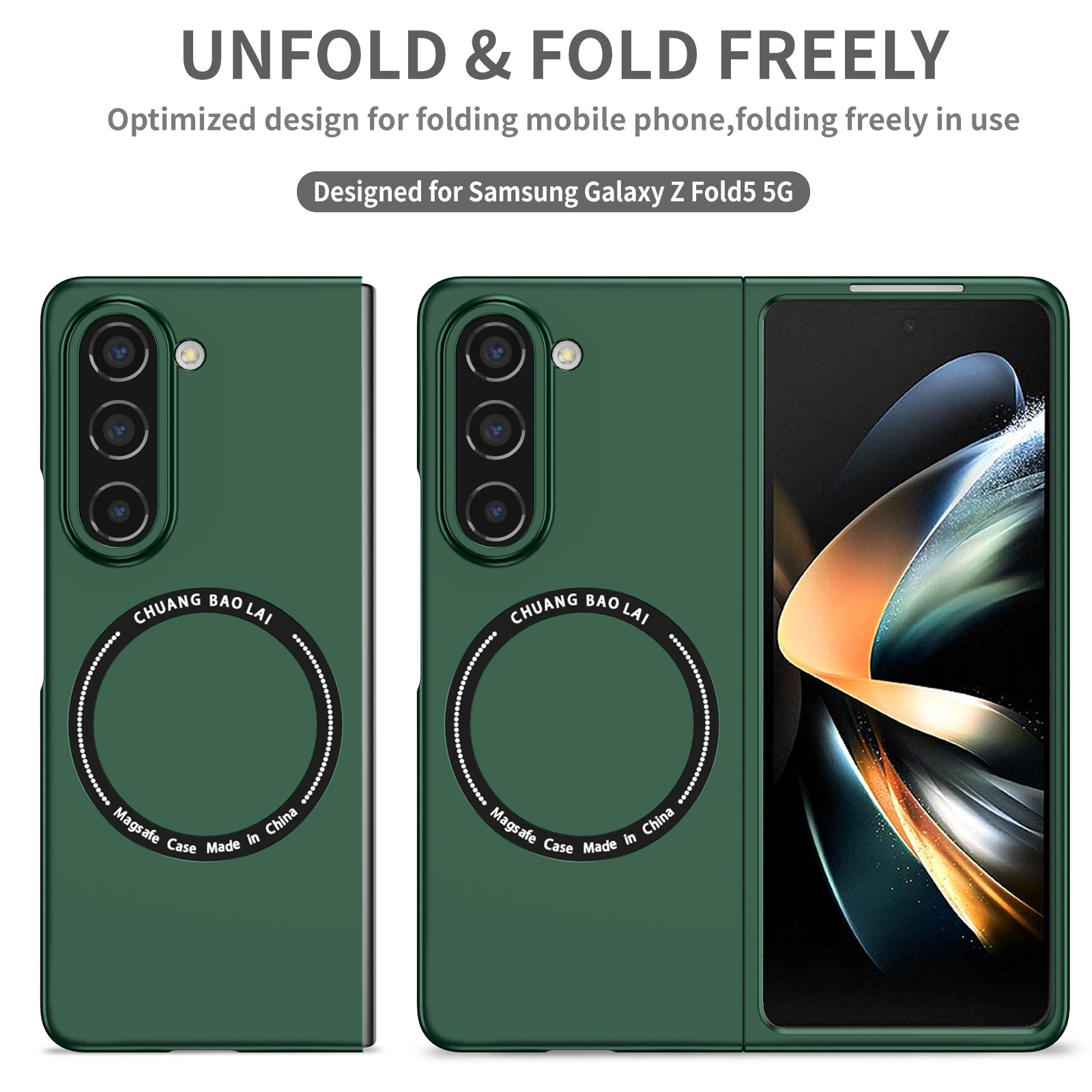 Ultramarinelife Frosted Magsafe Galaxy Z Fold5 Case Anti-Fingerprint Fold Freely