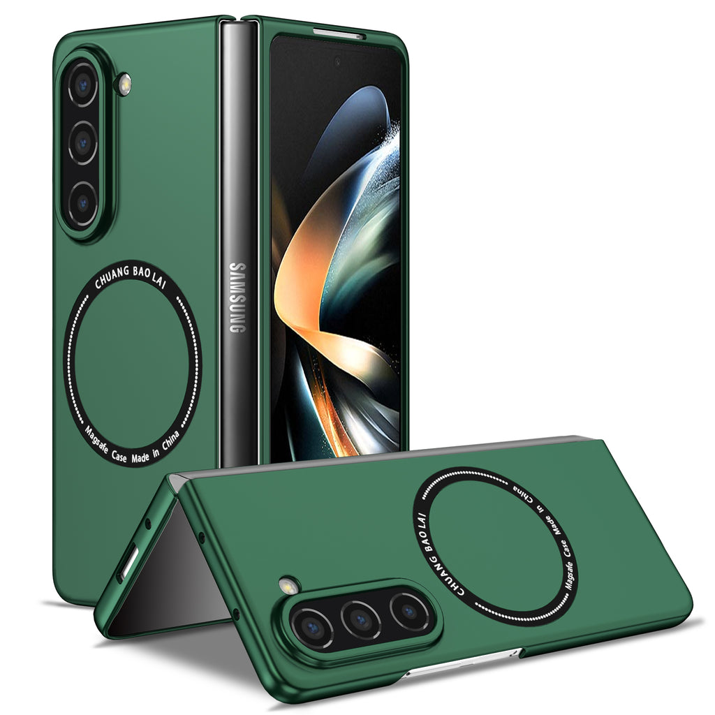 Ultramarinelife Frosted Magsafe Galaxy Z Fold5 Case Anti-Fingerprint Green Color