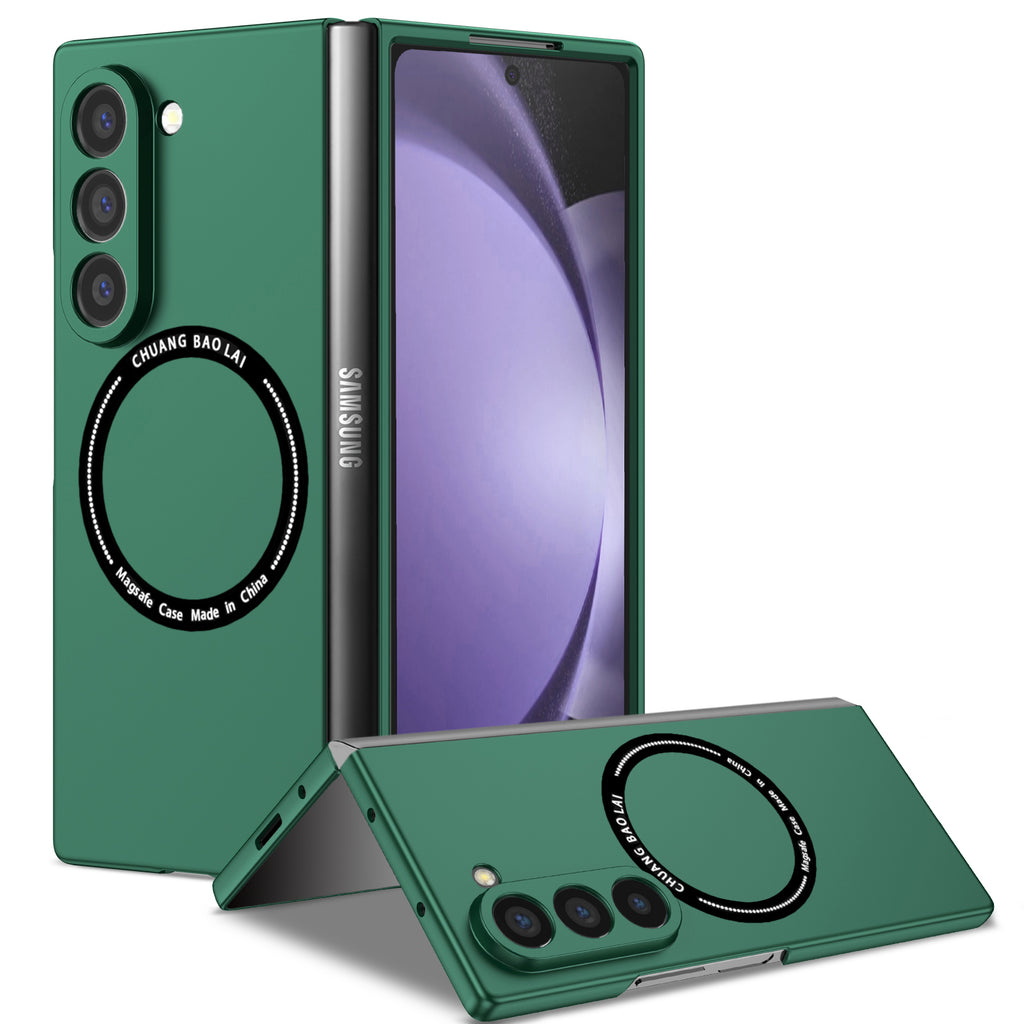Ultramarinelife Frosted Magsafe Galaxy Z Fold6 Case Anti-Fingerprint Green Color