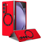 Ultramarinelife Frosted Magsafe Galaxy Z Fold6 Case Anti-Fingerprint Red Color