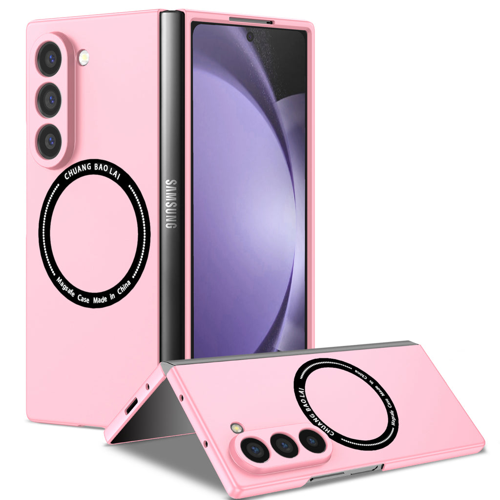 Ultramarinelife Frosted Magsafe Galaxy Z Fold6 Case Anti-Fingerprint Pink Color