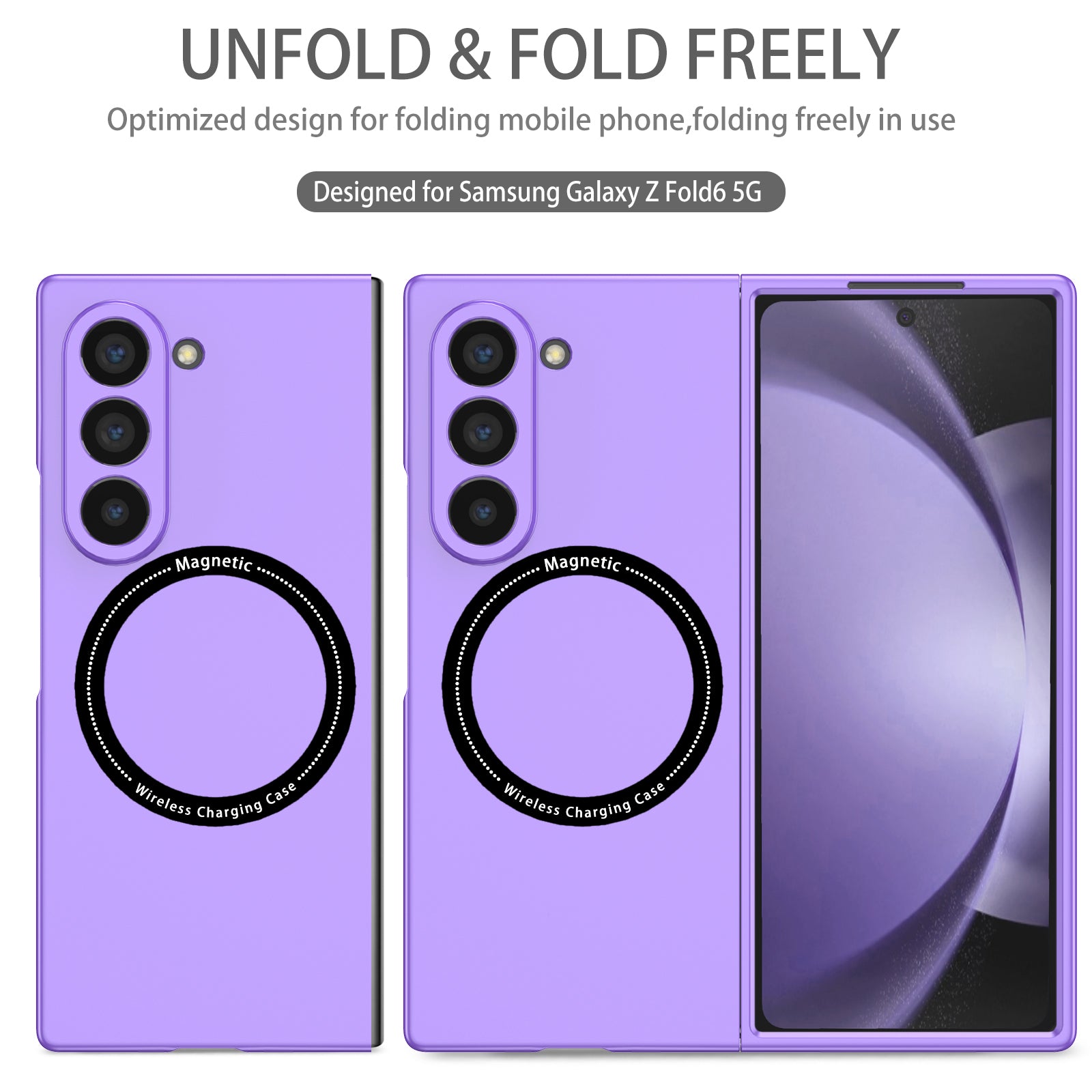 Ultramarinelife Frosted Magsafe Galaxy Z Fold6 Case Anti-Fingerprint Fold Freely