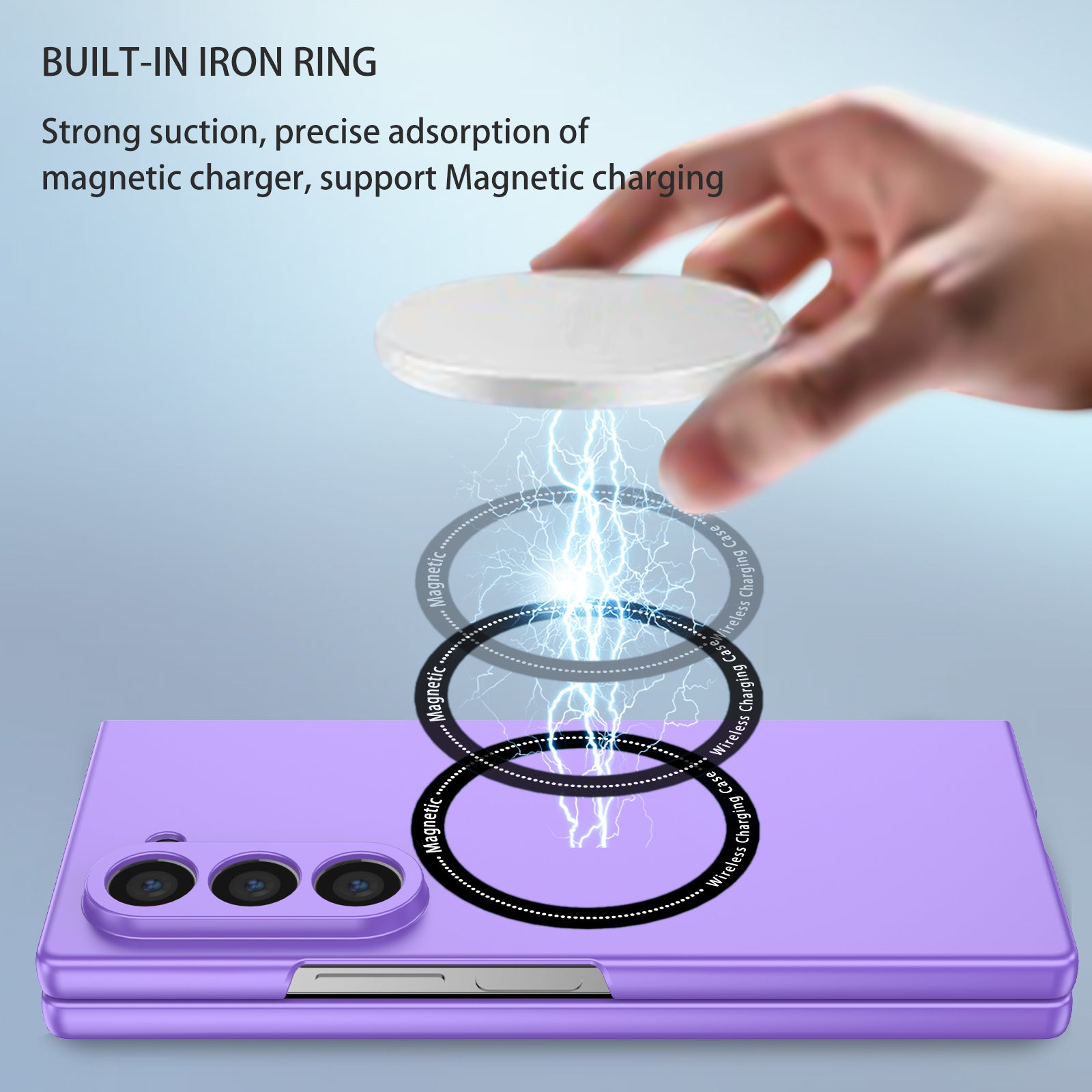 Ultramarinelife Frosted Magsafe Galaxy Z Fold6 Case Anti-Fingerprint Built-in Magnetic