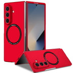 Ultramarinelife Frosted Magsafe Galaxy Z Fold7 Case Anti-Fingerprint Red Color