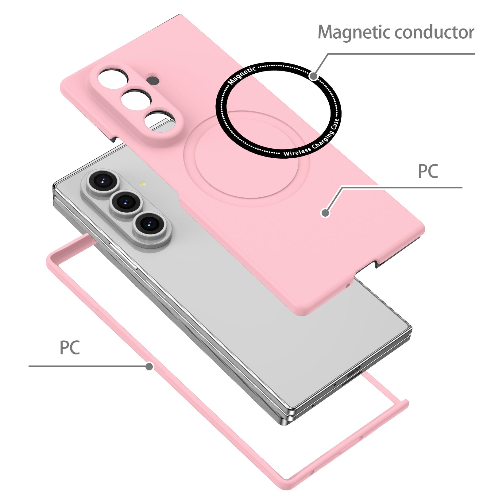 Ultramarinelife Frosted Magsafe Galaxy Z Fold7 Case Anti-Fingerprint Made of PC

