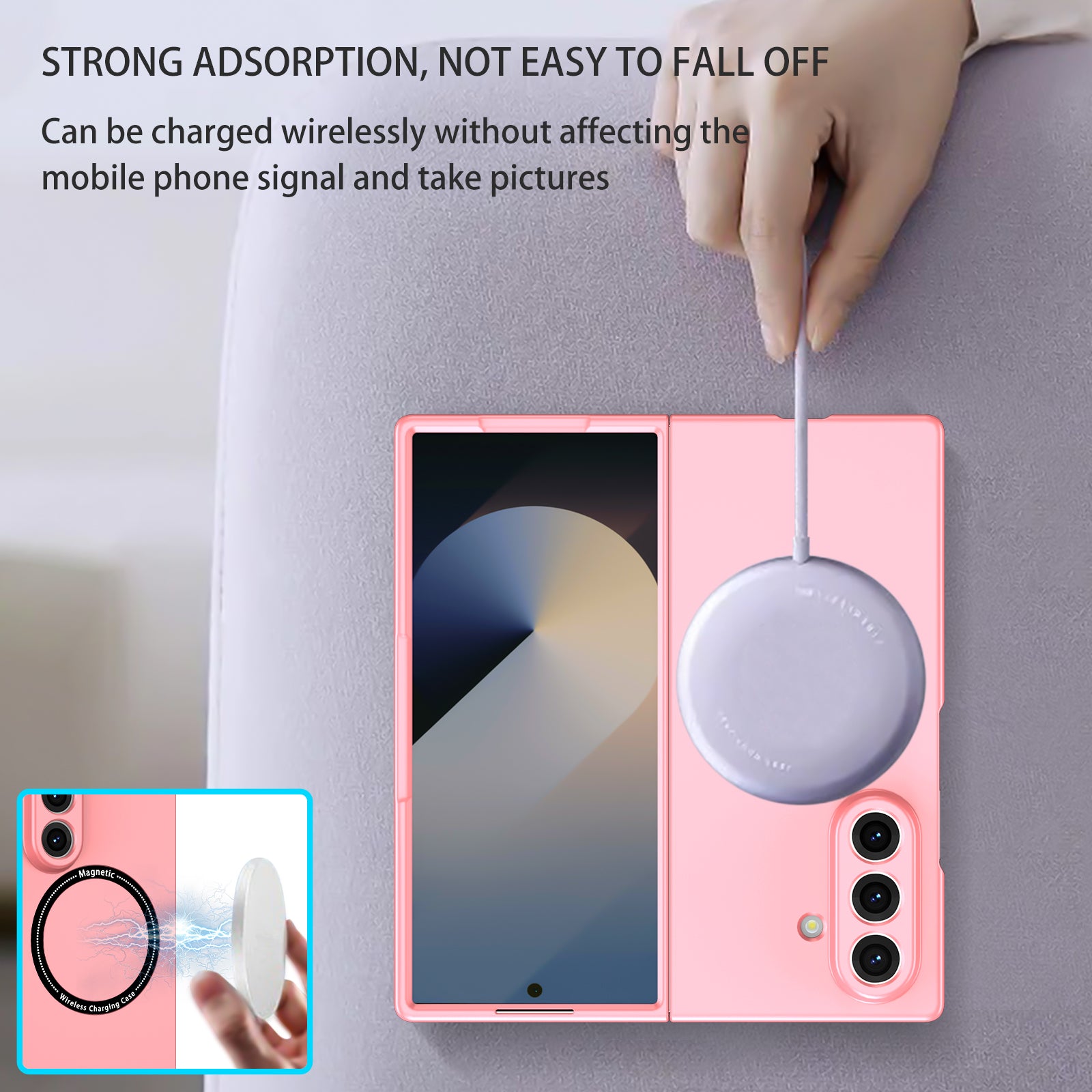 Ultramarinelife Frosted Magsafe Galaxy Z Fold7 Case Anti-Fingerprint Strong Magnetics