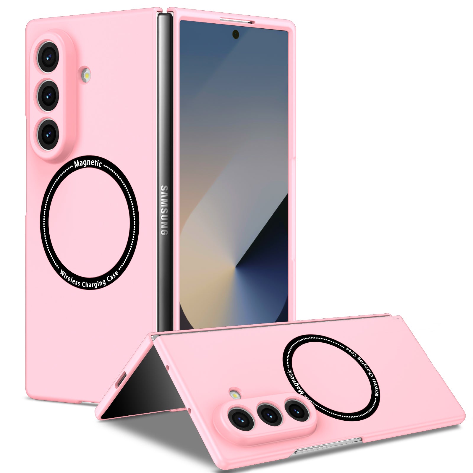 Ultramarinelife Frosted Magsafe Galaxy Z Fold8 Case Anti-Fingerprint Pink Color