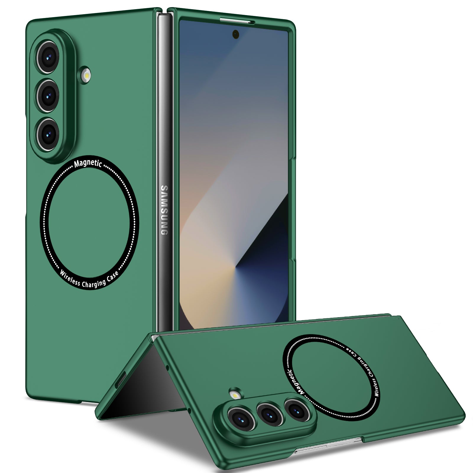 Ultramarinelife Frosted Magsafe Galaxy Z Fold8 Case Anti-Fingerprint Green Color