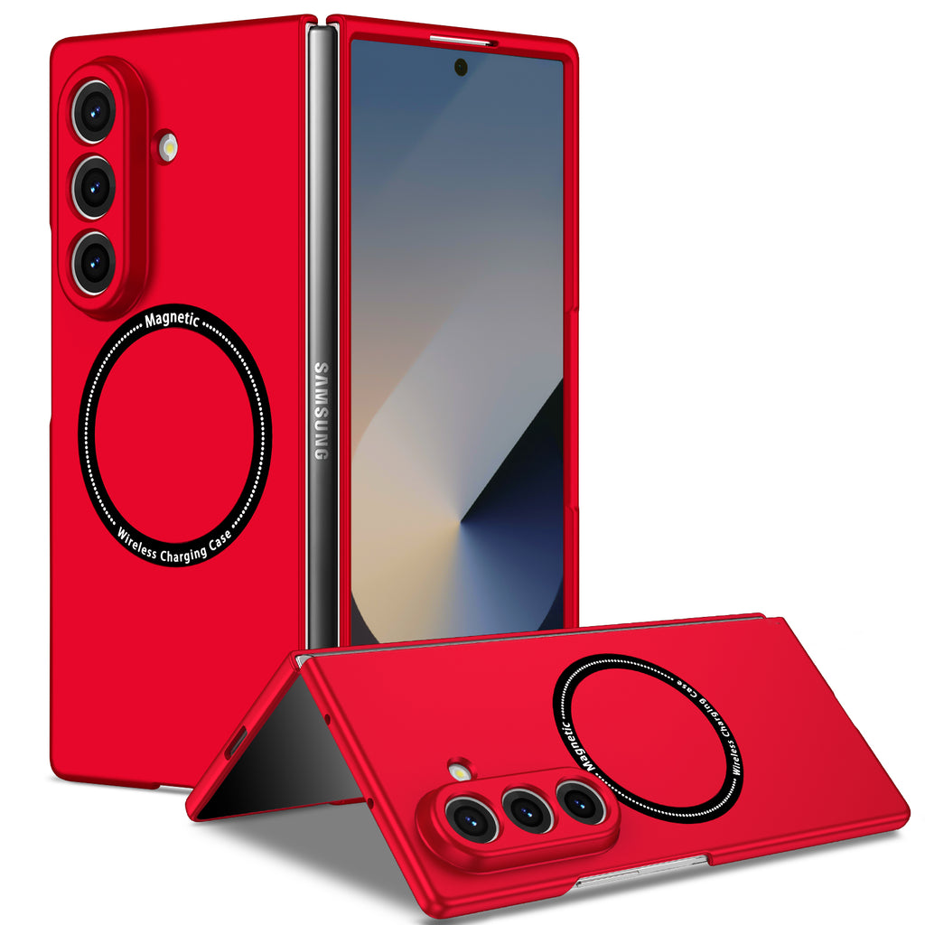 Ultramarinelife Frosted Magsafe Galaxy Z Fold8 Case Anti-Fingerprint Red Color