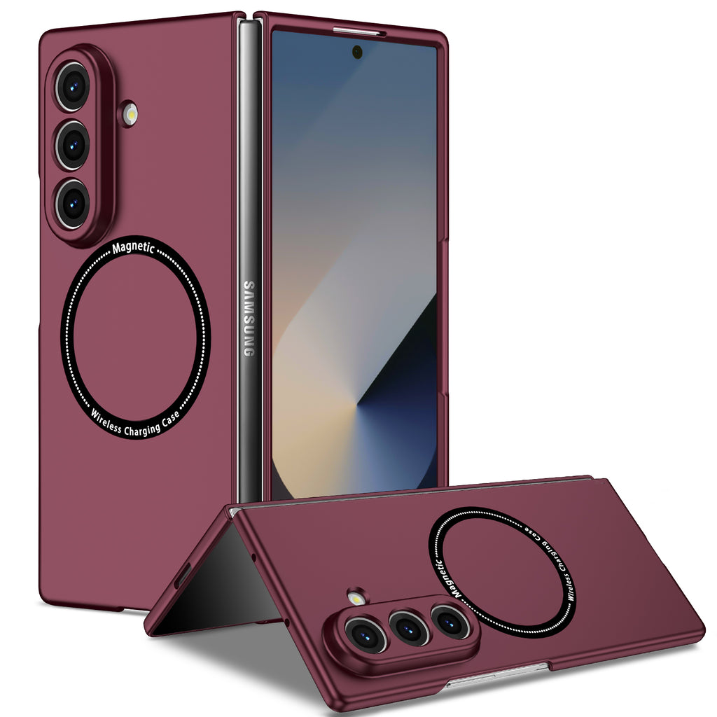 Ultramarinelife Frosted Magsafe Galaxy Z Fold8 Case Anti-Fingerprint Wine Color