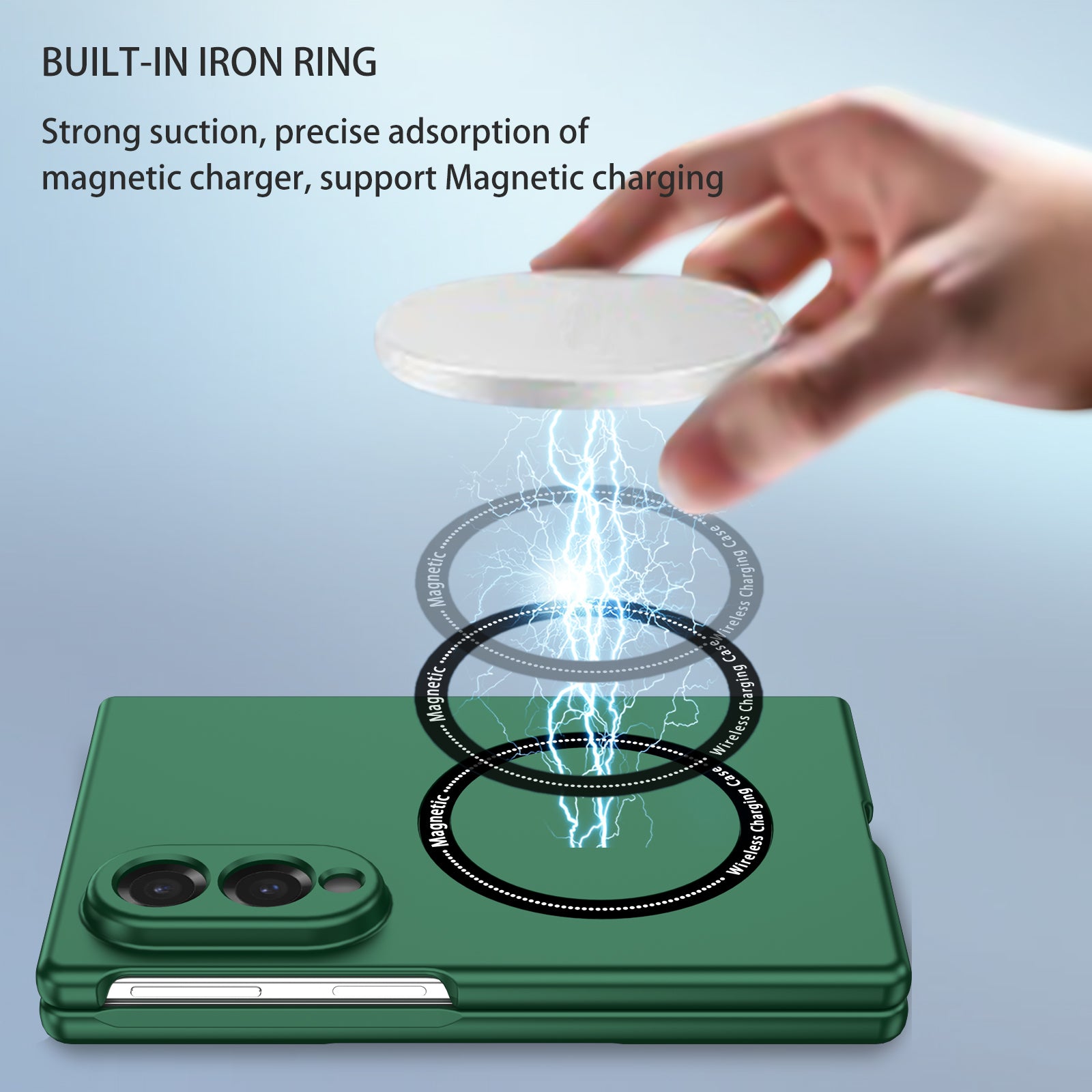 Ultramarinelife Frosted Magsafe Galaxy Z Fold8 Wide Case Anti-Fingerprint Built-in Iron Ring