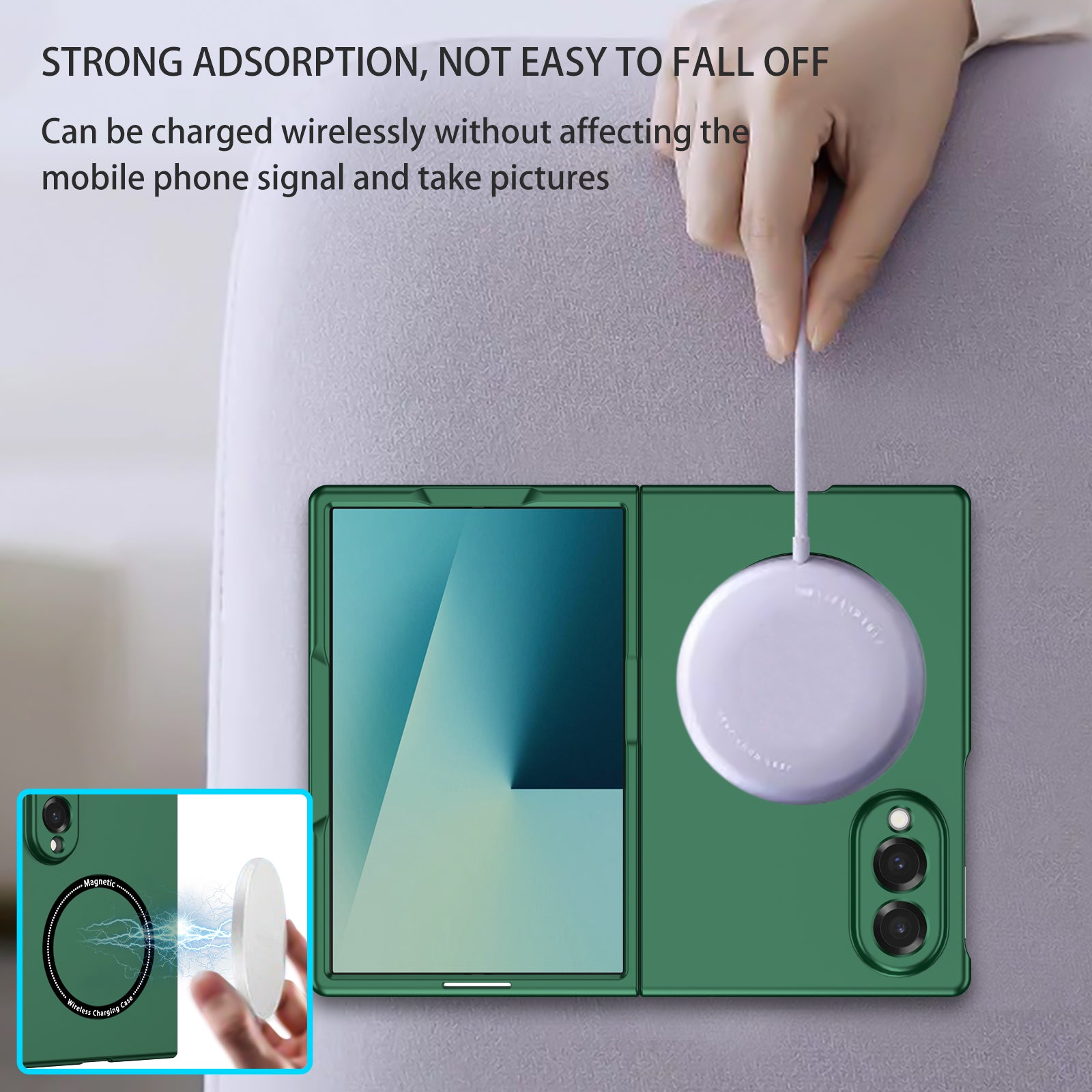 Ultramarinelife Frosted Magsafe Galaxy Z Fold8 Wide Case Anti-Fingerprint Strong Magnetic