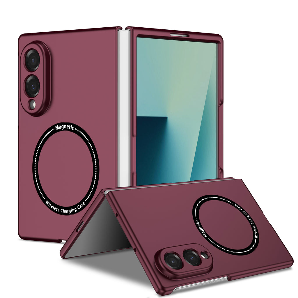 Ultramarinelife Frosted Magsafe Galaxy Z Fold8 Wide Case Anti-Fingerprint Wine Color