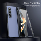 AG Frosted Galaxy Z Fold7 Case: Vacuum-plated matte PC cover with built-in front tempered glass—no film needed. Features all-inclusive hinged protection & auto-rebound springs for drop/shock resistance. Anti-smudge, fingerprint-proof, and scratch-resistant. Available in Sky Blue, Black, Red, Gold, Blue & Purple. Slim, rugged, and built to save your screen and hinge.