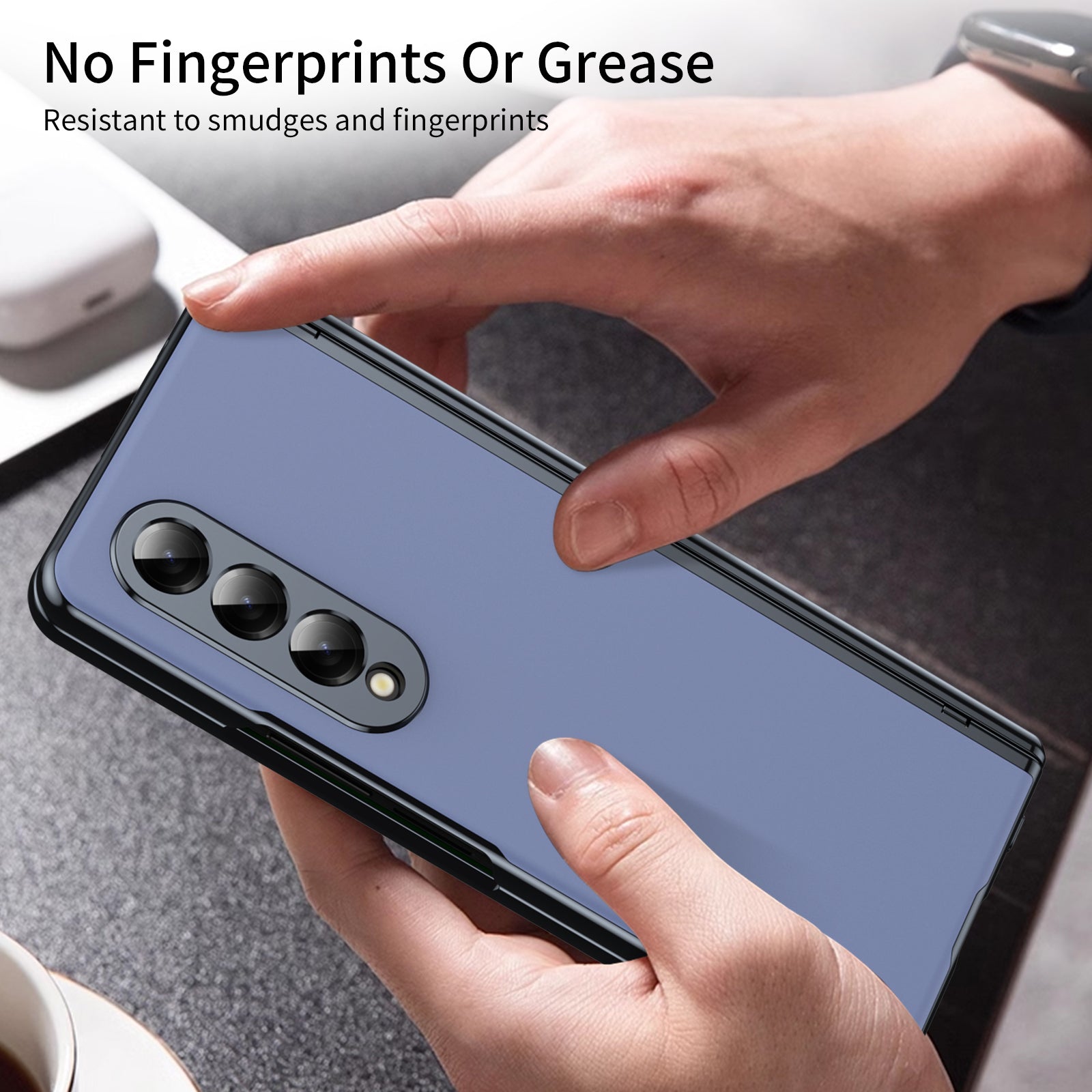 AG Frosted Galaxy Z Fold7 Case: Vacuum-plated matte PC cover with built-in front tempered glass—no film needed. Features all-inclusive hinged protection & auto-rebound springs for drop/shock resistance. Anti-smudge, fingerprint-proof, and scratch-resistant. Available in Sky Blue, Black, Red, Gold, Blue & Purple. Slim, rugged, and built to save your screen and hinge.