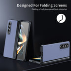 AG Frosted Galaxy Z Fold7 Case: Vacuum-plated matte PC cover with built-in front tempered glass—no film needed. Features all-inclusive hinged protection & auto-rebound springs for drop/shock resistance. Anti-smudge, fingerprint-proof, and scratch-resistant. Available in Sky Blue, Black, Red, Gold, Blue & Purple. Slim, rugged, and built to save your screen and hinge.