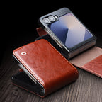 handmade-business-wallet-stand-galaxy-z-flip6-genuine-leather-case_2