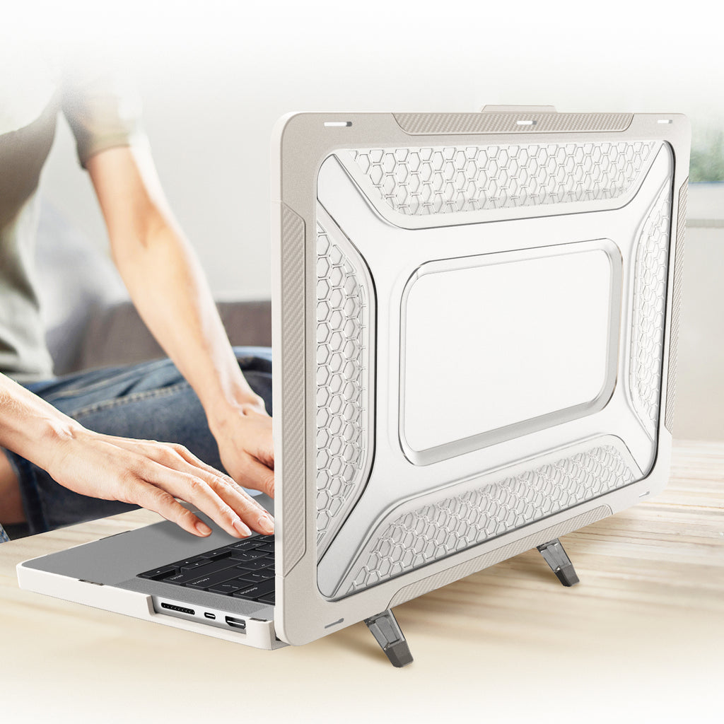 Honeycomb Heat Dissipation MacBook Pro 14 A3401 Case Stand Foldable
