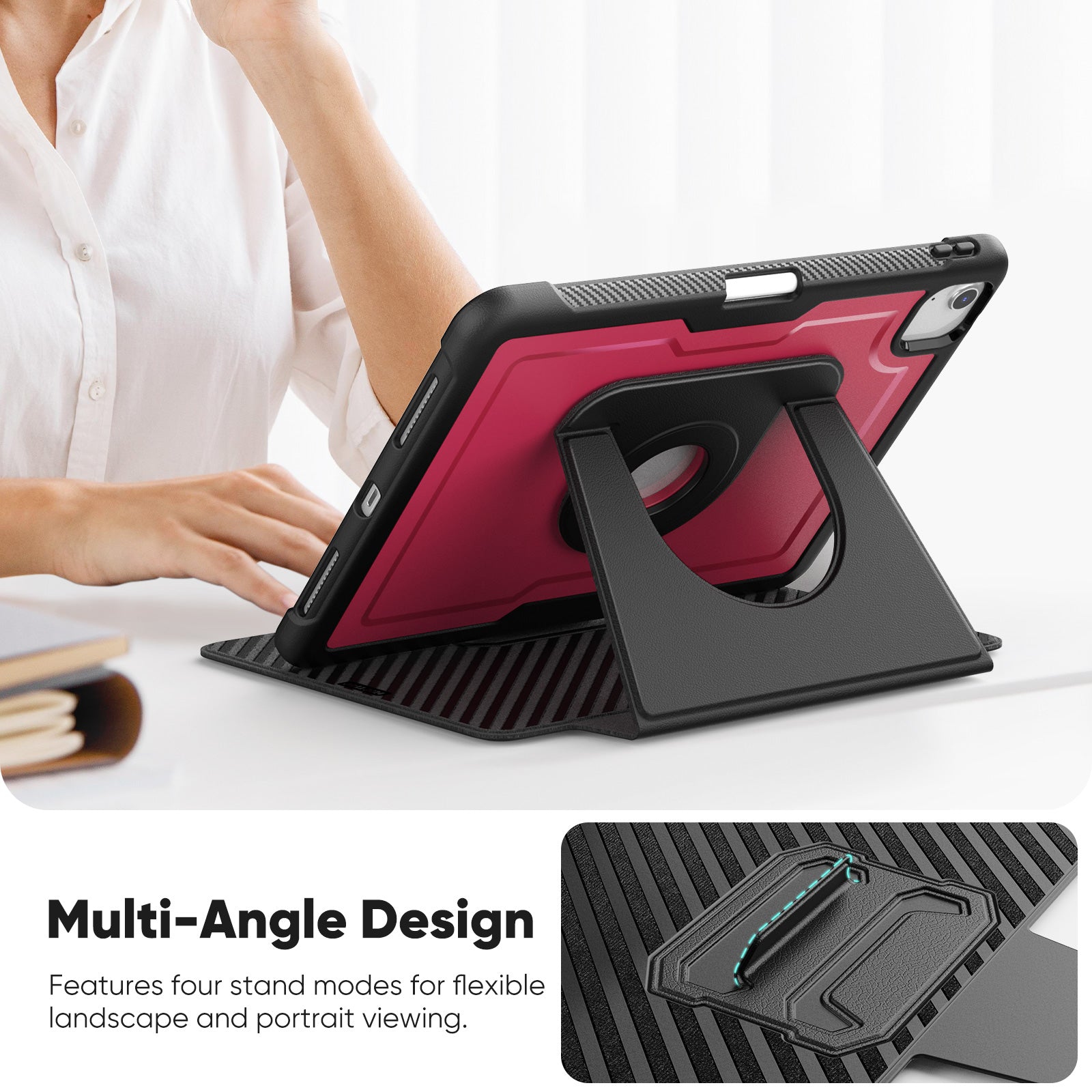 honeycomb-magnetic-rotating-stand-ipad-air-4-leather-case_4