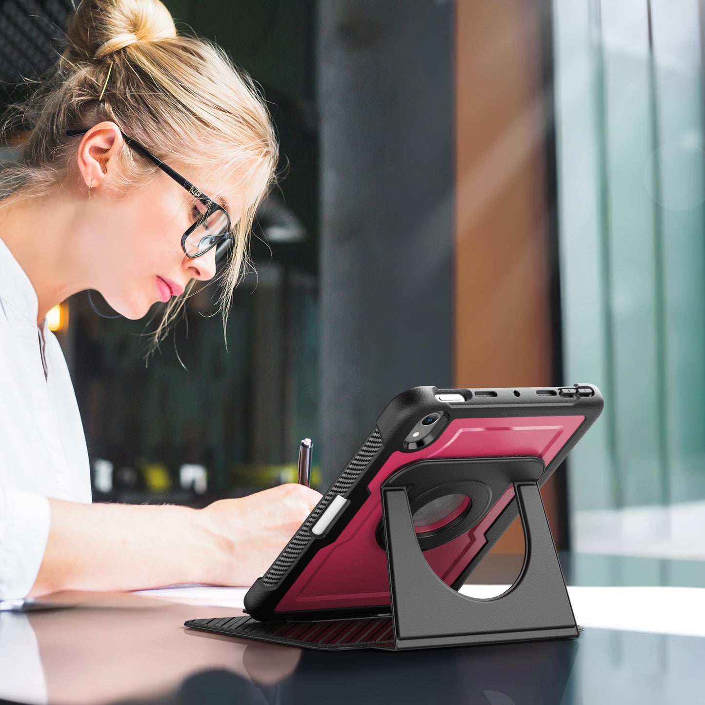 honeycomb-magnetic-rotating-stand-ipad-mini-6-leather-case_6