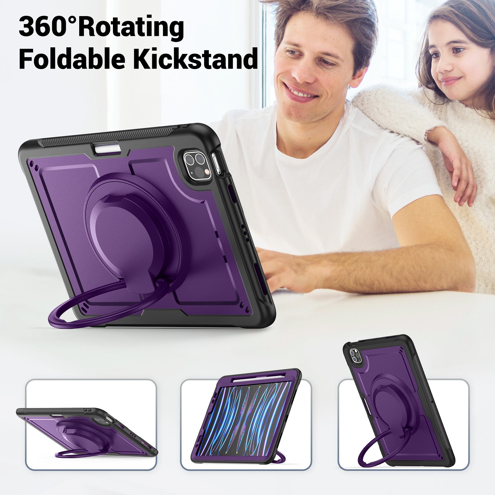 honeycomb-rotating-hand-grip-ipad-air-5-case-full-protection-6