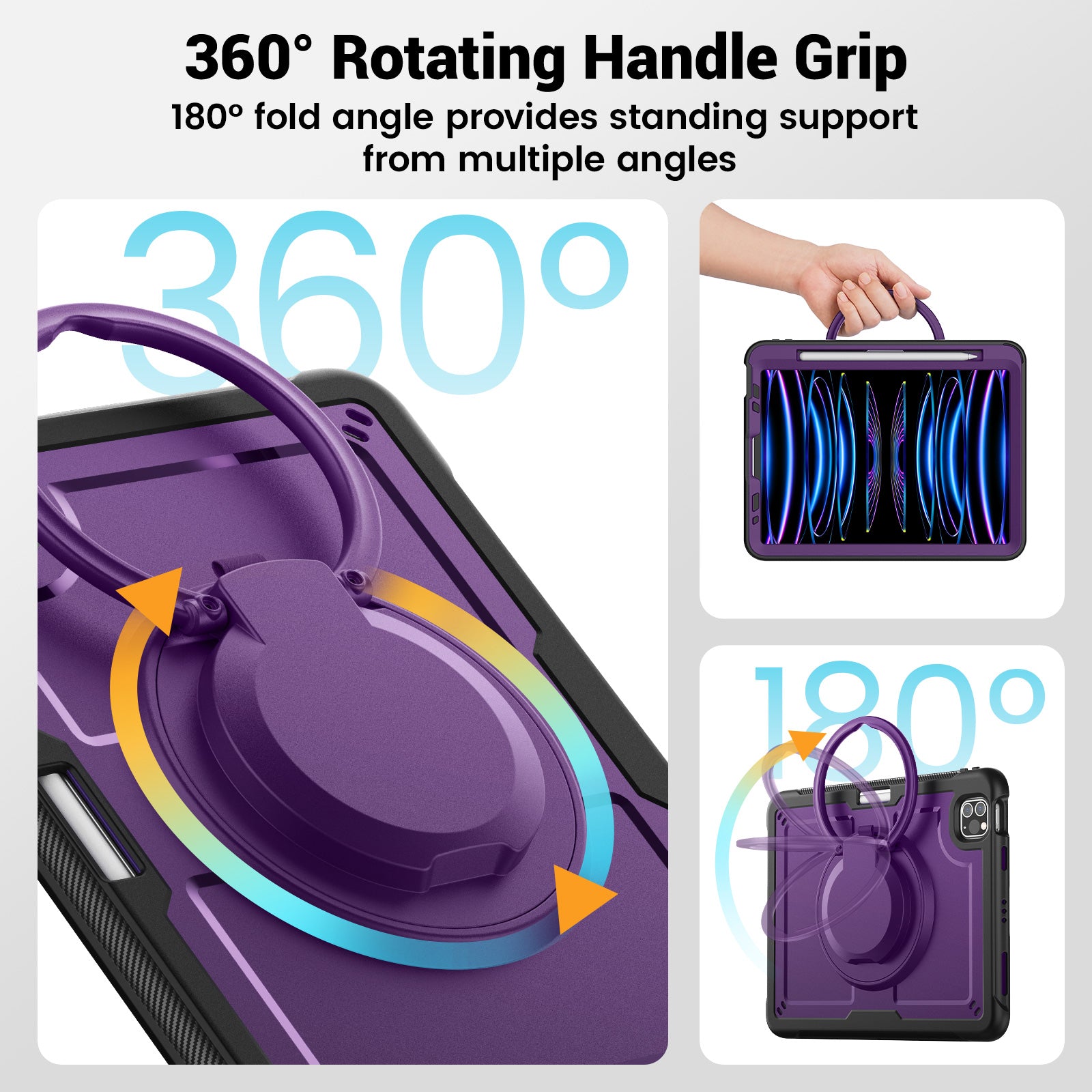 honeycomb-rotating-hand-grip-ipad-air-5-case-full-protection-7