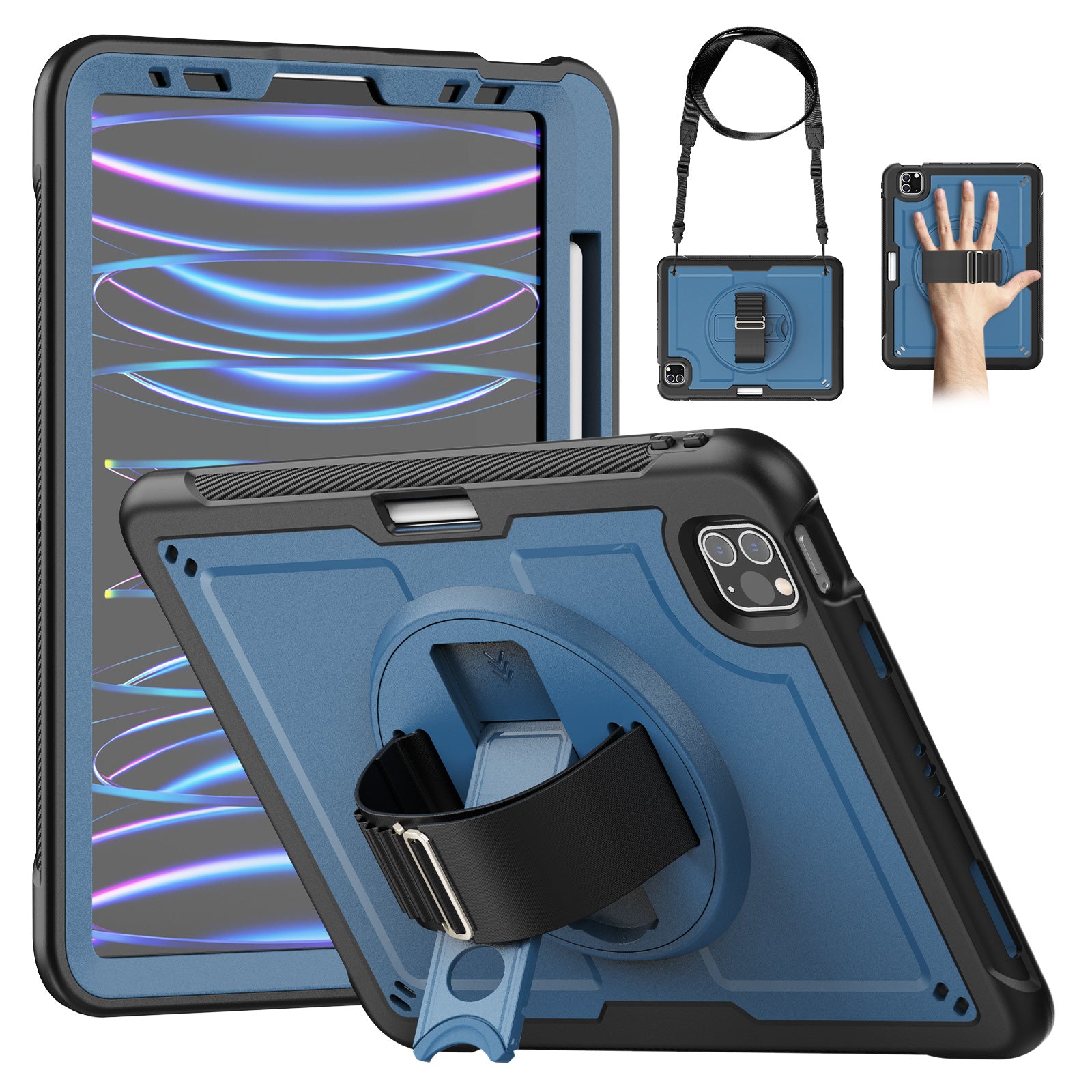 honeycomb-rotating-stand-ipad-pro-11-2018-case-with-hand-strap_2