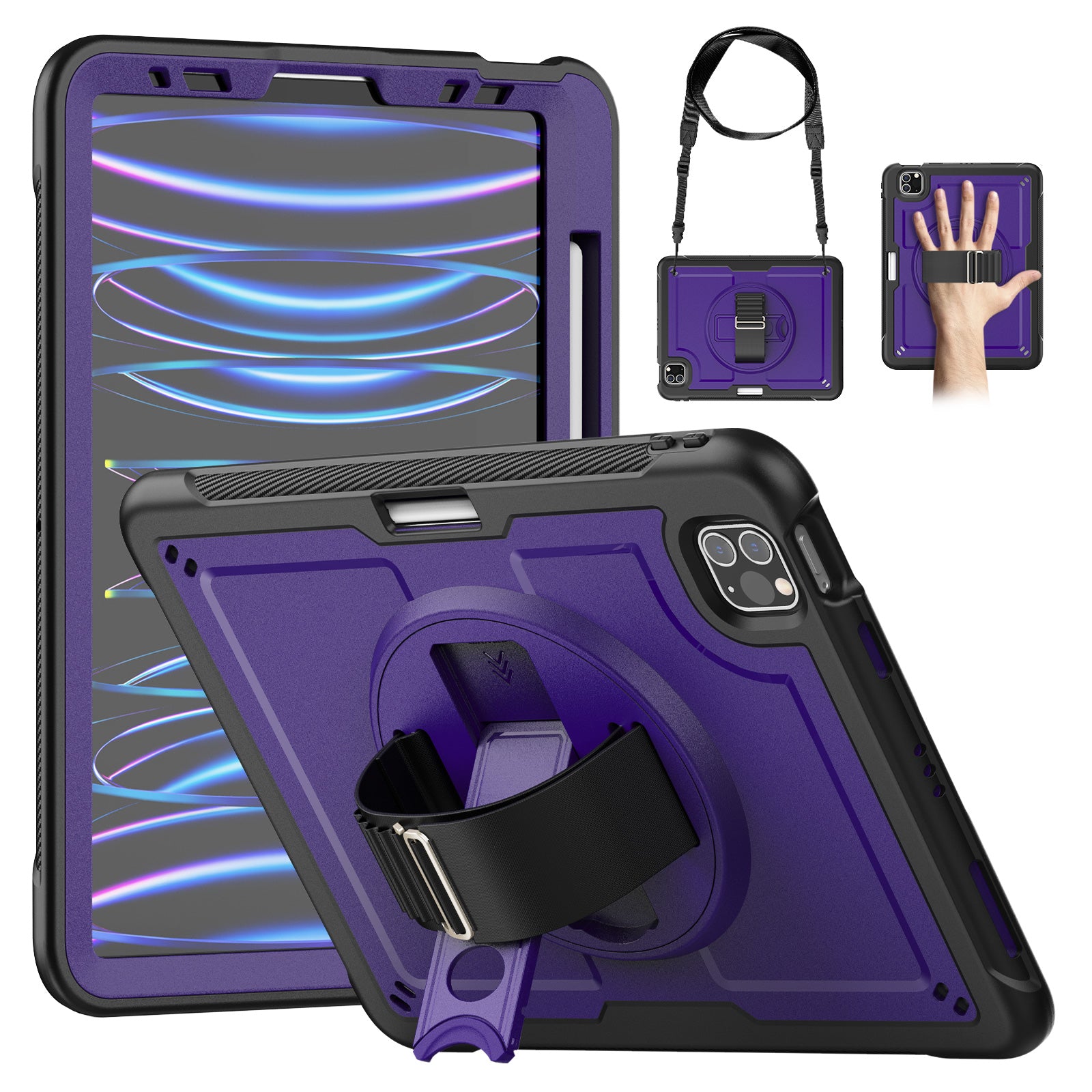honeycomb-rotating-stand-ipad-pro-11-2021-case-with-hand-strap_2