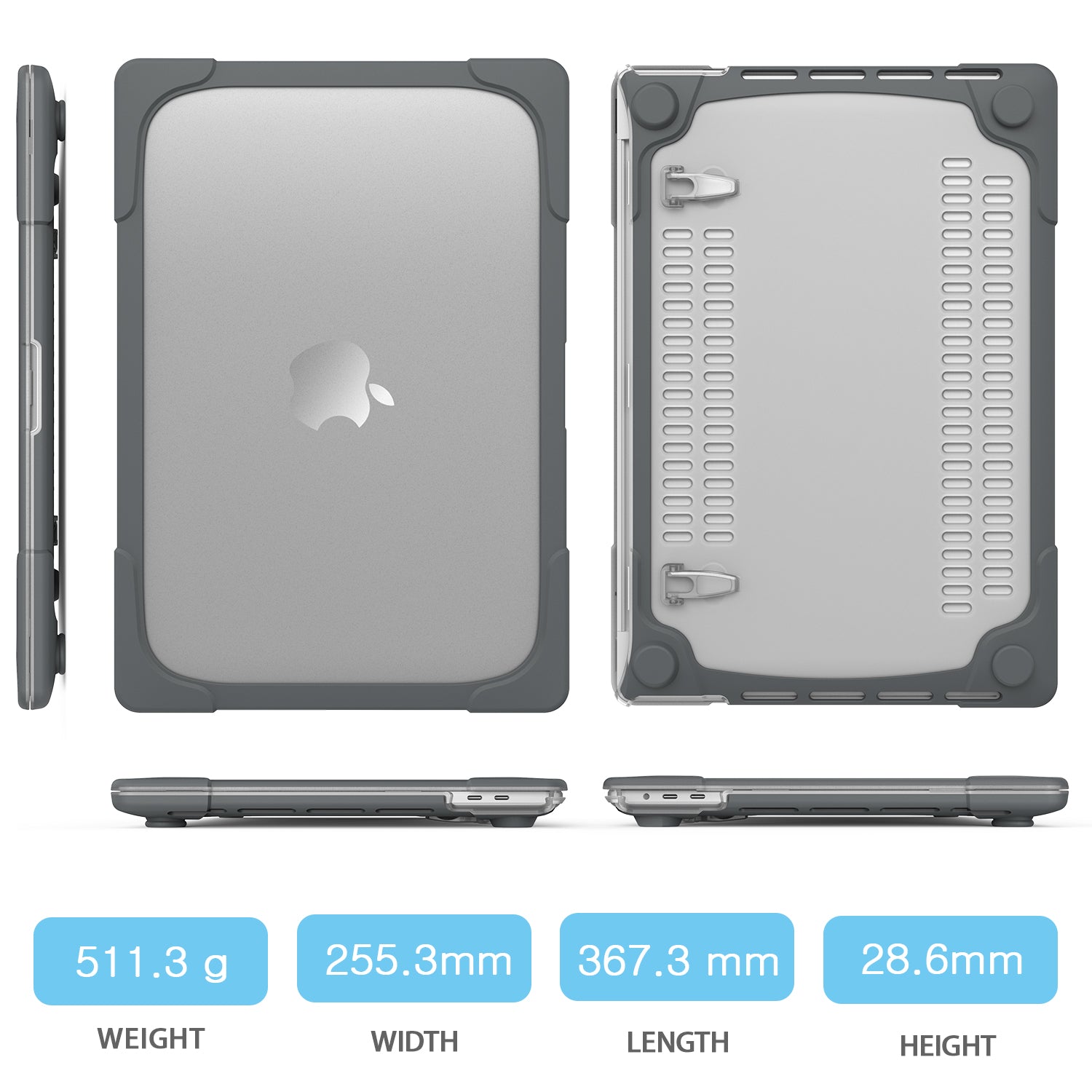 Hybrid Frosted MacBook Pro 14" Cover 2026 Dual-Layer Full Protection