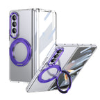 Ultramarinelife Ice Cooling Galaxy Z Fold3 Wide Case 360 Swivel Magnet Ring Stand Purple Color