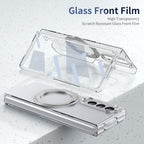 Ultramarinelife Ice Cooling Galaxy Z Fold3 Wide Case 360 Swivel Magnet Ring Stand Glass Front Film